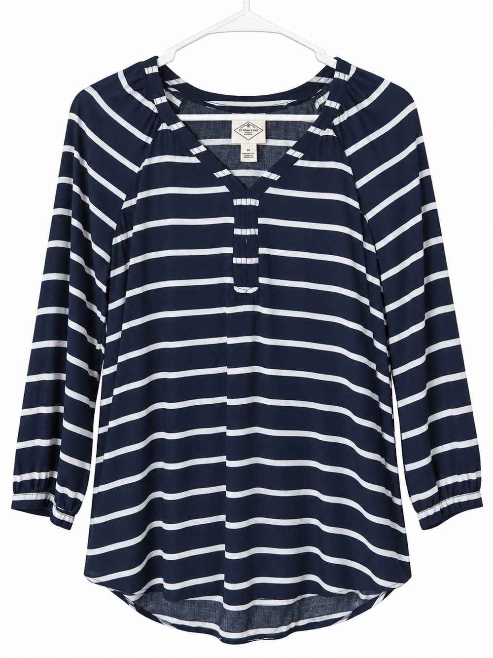 St. John's Bay Navy & White Stripe V-Neck Tunic